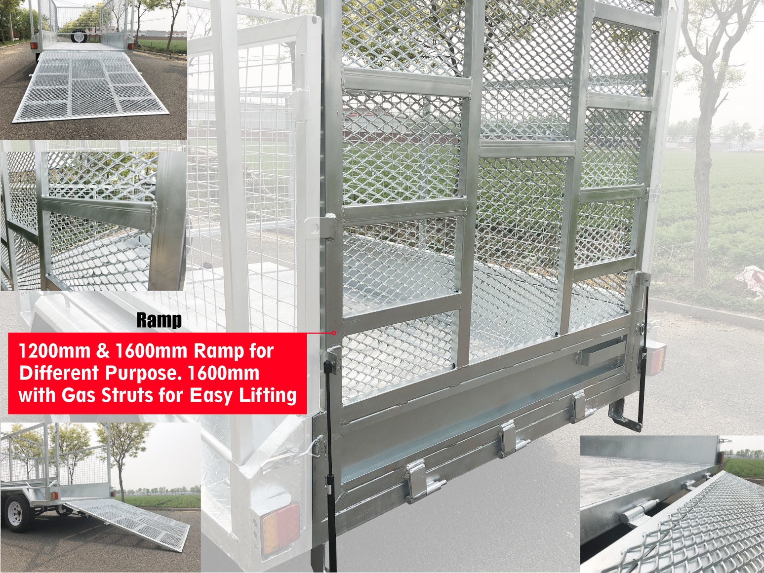 Ramp with Gas Struts 1200mm and 1600mm Easy Lifting